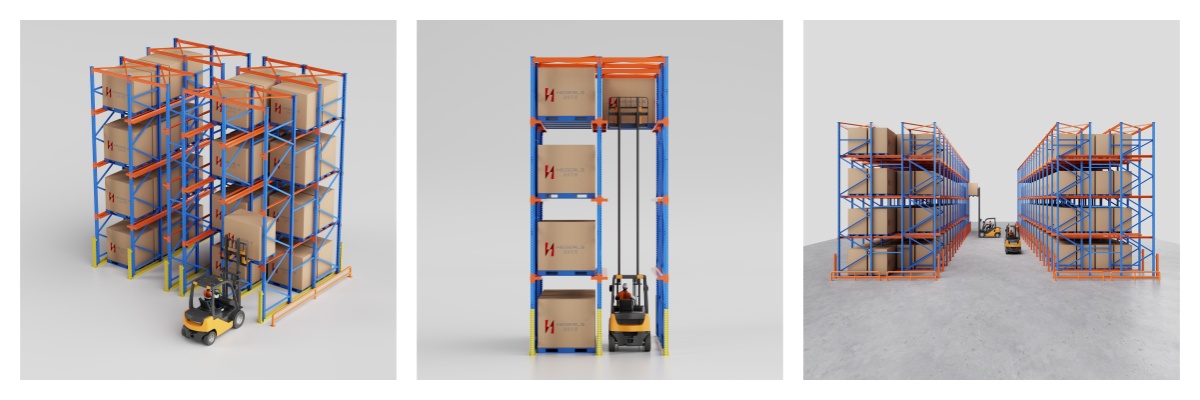 High Density Drive-In Rack System reducing warehouse aisles and increasing storage space
