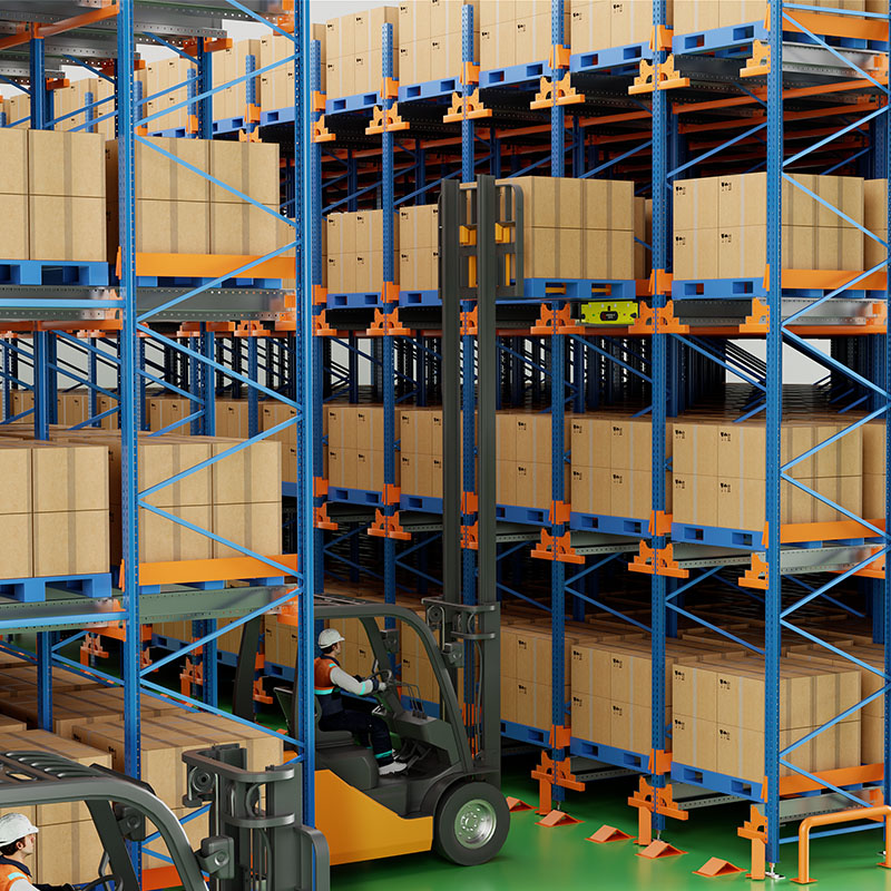 Forklift operating with Shuttle Racking System for efficient pallet handling