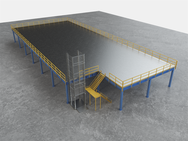 Heavy Duty Steel Platform System designed for industrial warehouse storage applications