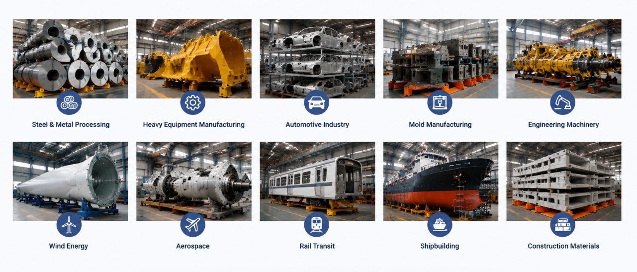 Zhuku's heavy-duty warehouse solutions are widely applied across industries requiring safe and efficient storage of large, heavy, or irregular materials.
