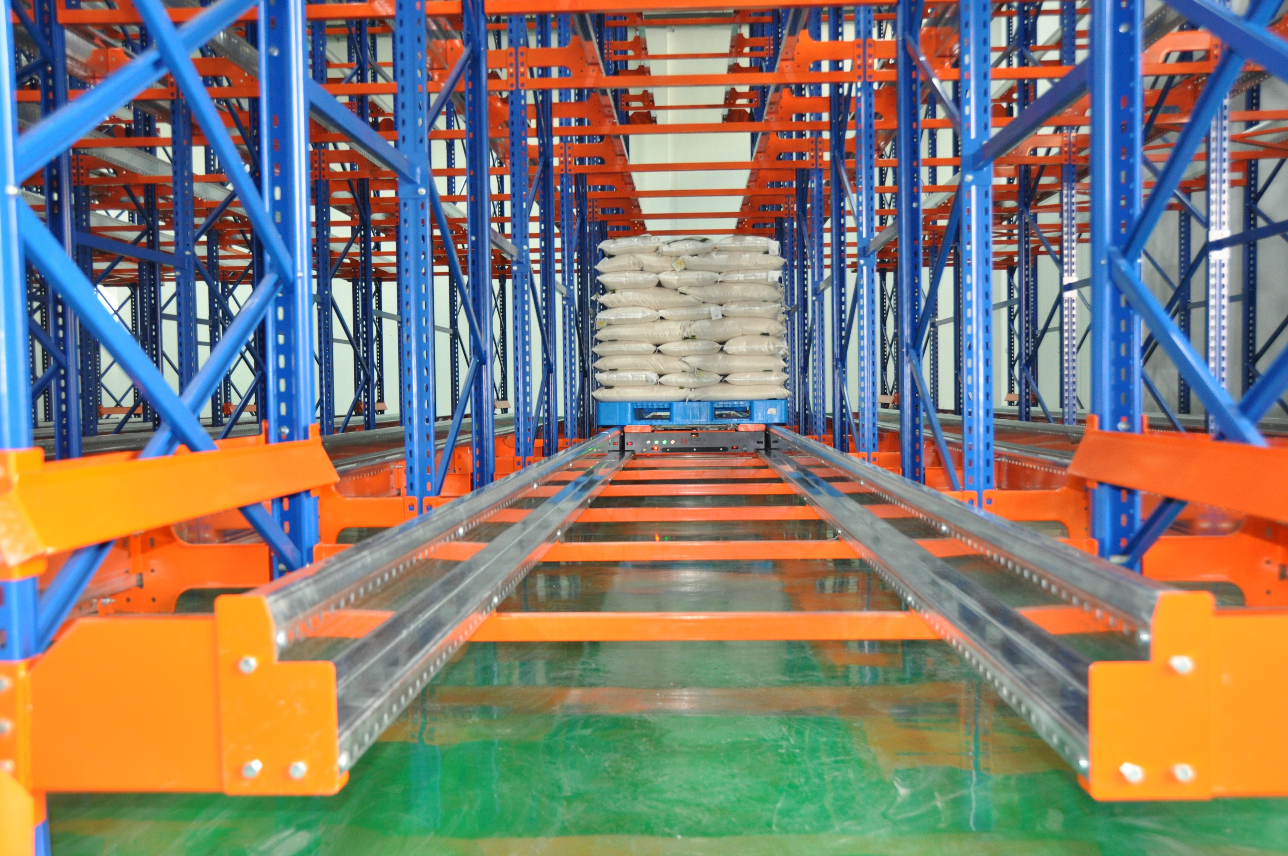 automated food warehouse with pallet shuttle system