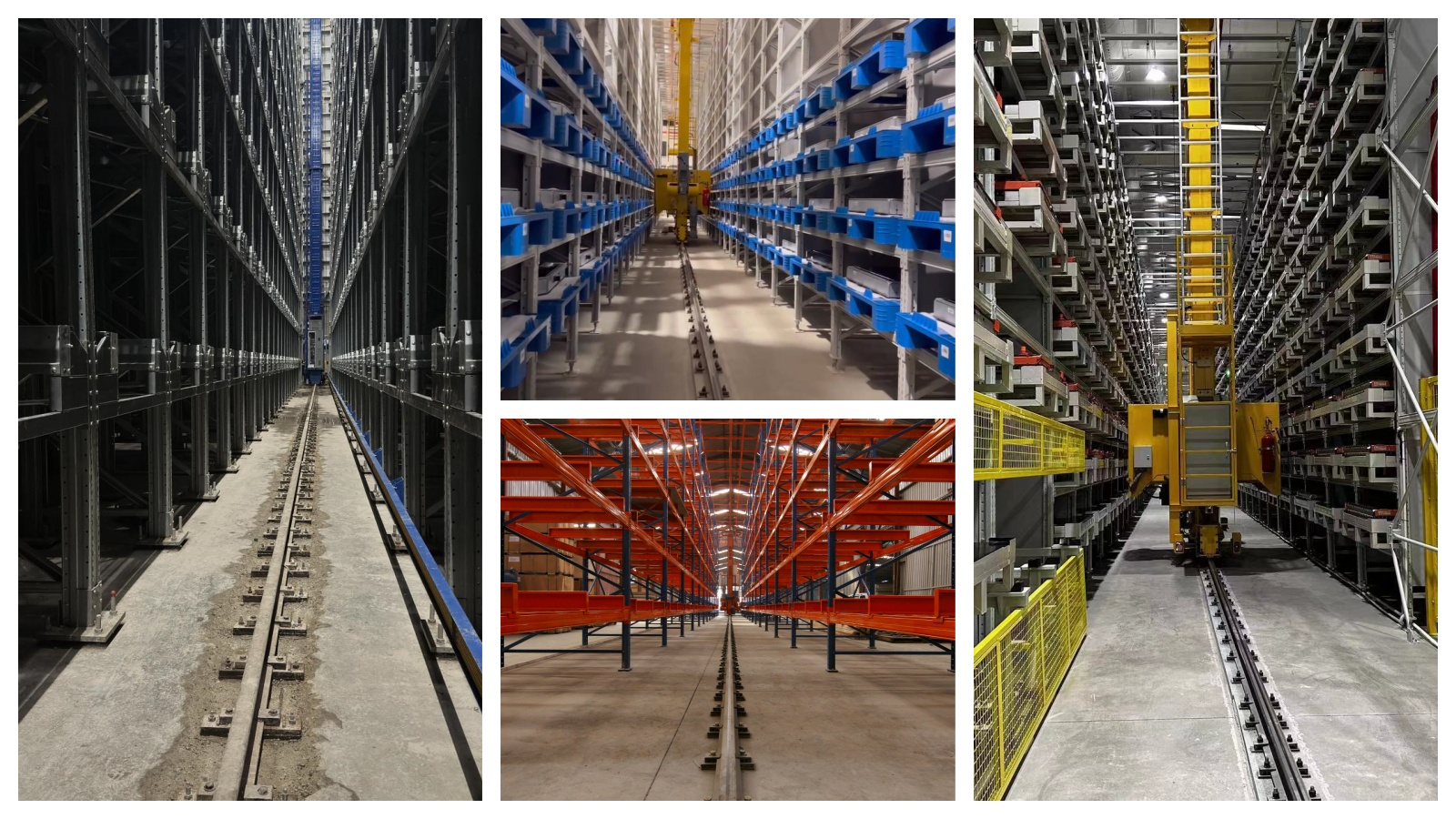 ASRS Stacker Crane Systems in different industry warehouses