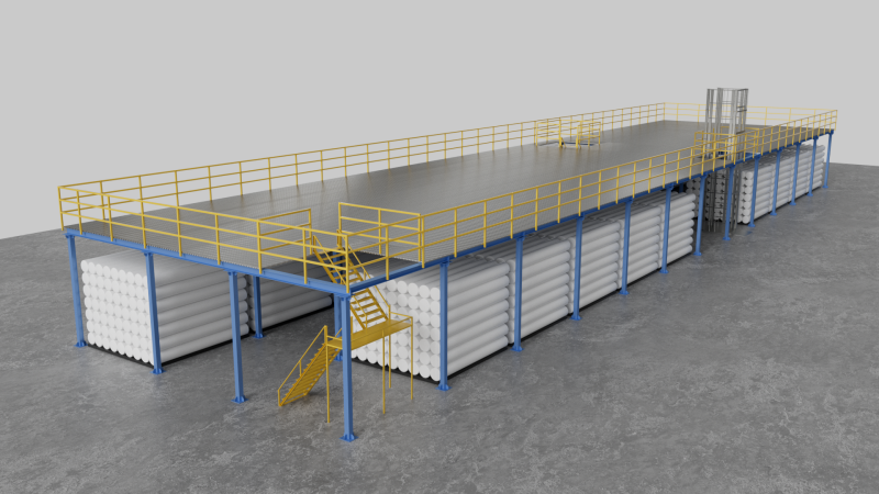 Zhuku Steel Platform System installation in a modern warehouse project