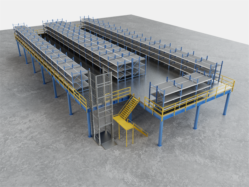 Multi-Level Steel Platform System for high efficiency warehouse space utilization