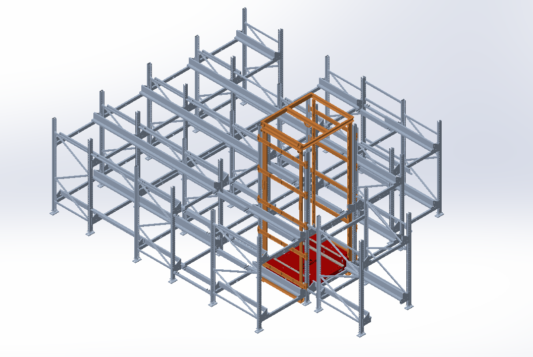 Vertical Two-Way Shuttle System designed for deep lane high density pallet storage