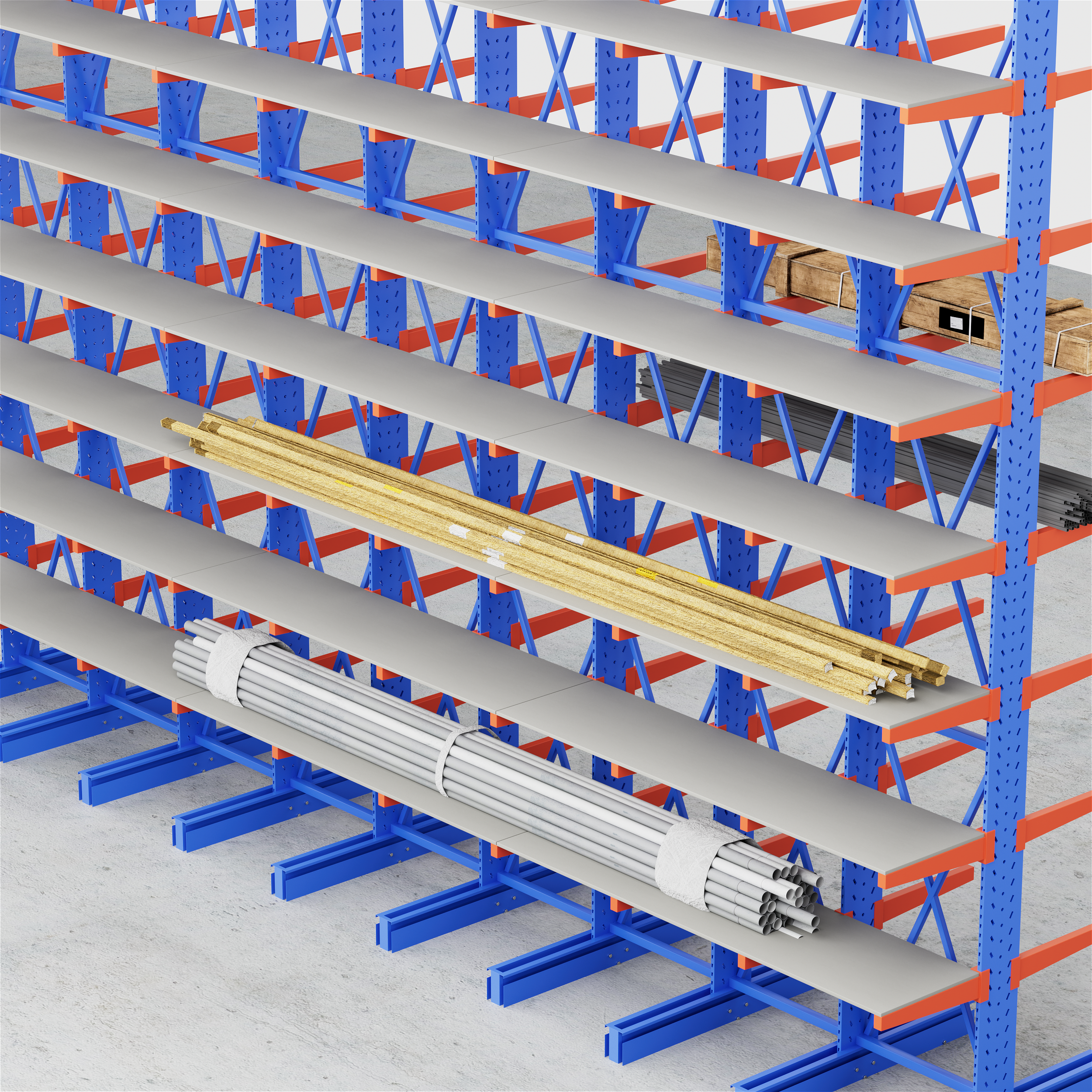 Zhuku Cantilever Racking for Long Length Material and Heavy Duty Warehouse Storage